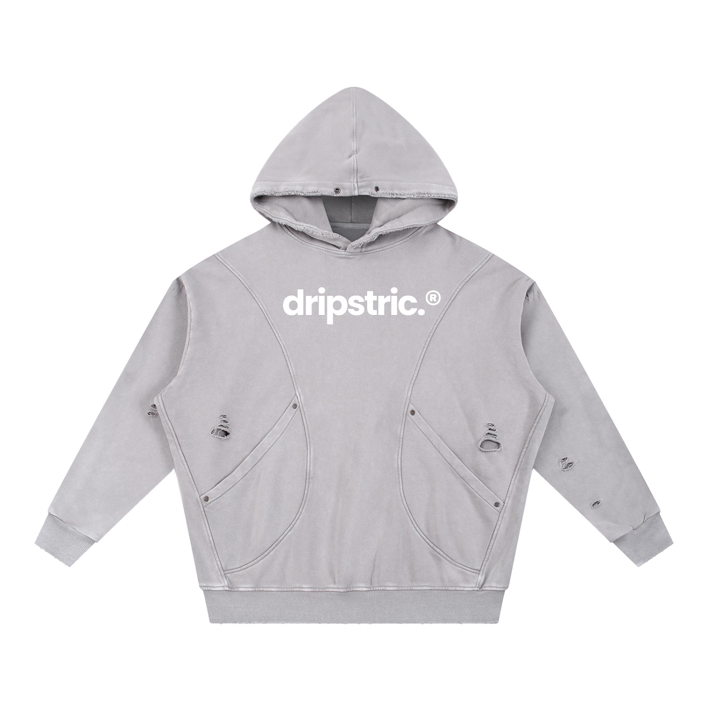 Distressed Panel Hoodie - Dripstric® Edition