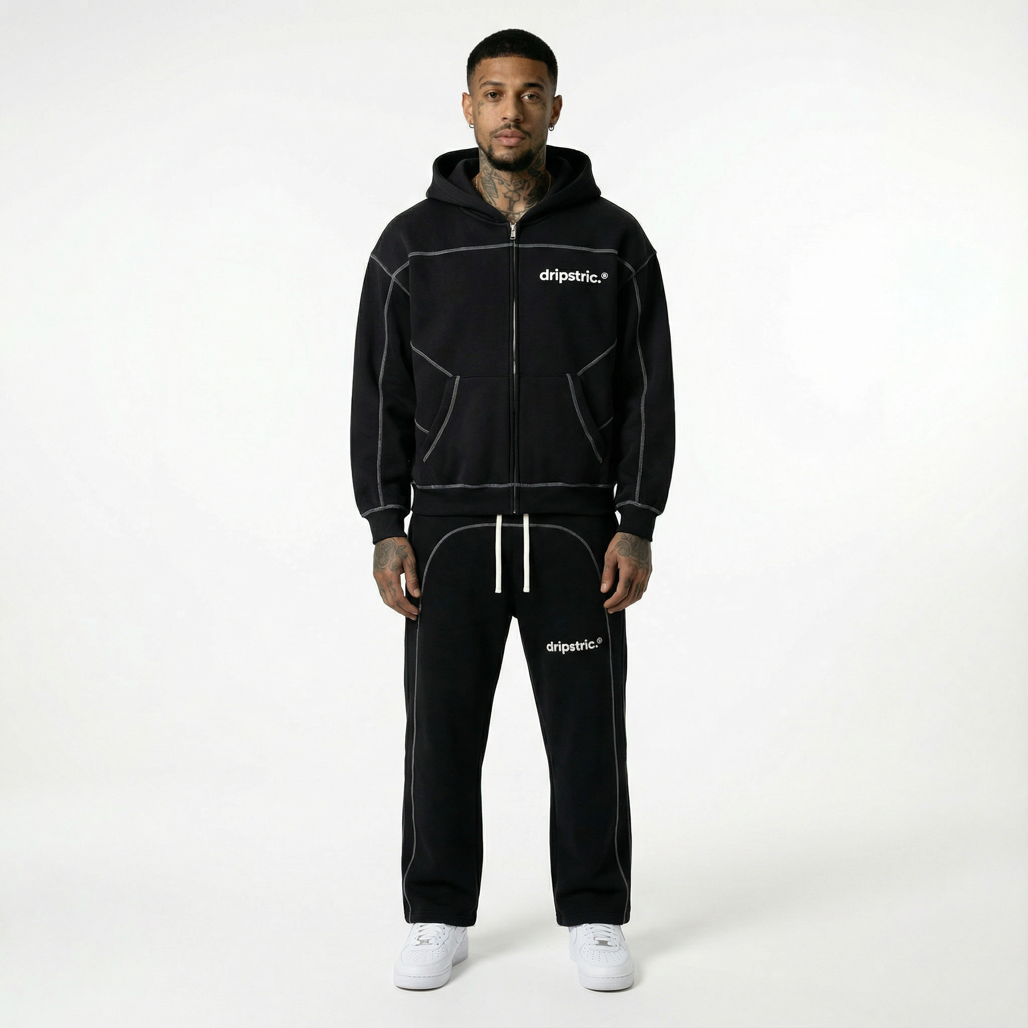 Zip-Up Stitched Hoodie - Dripstric® Edition