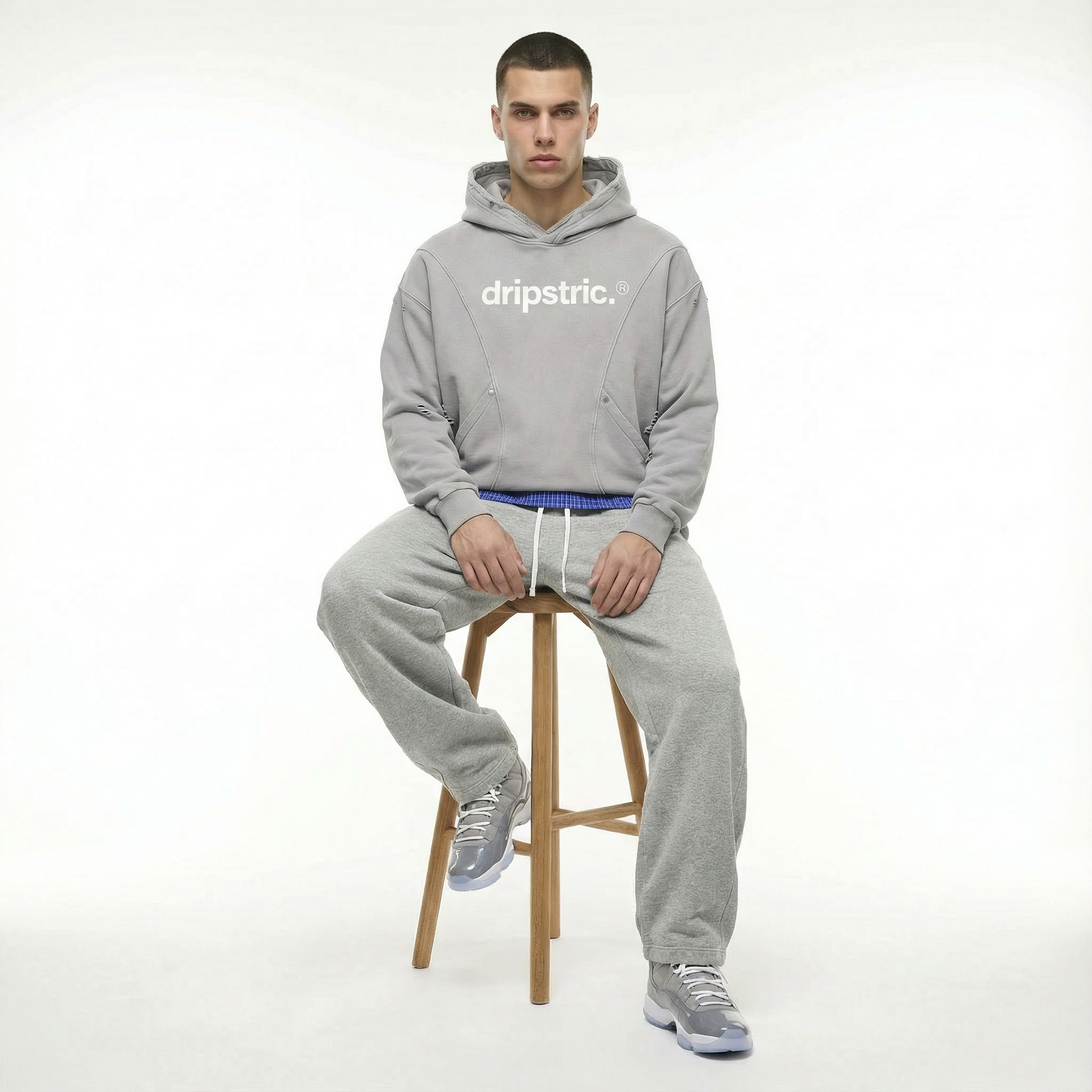 Distressed Panel Hoodie - Dripstric® Edition