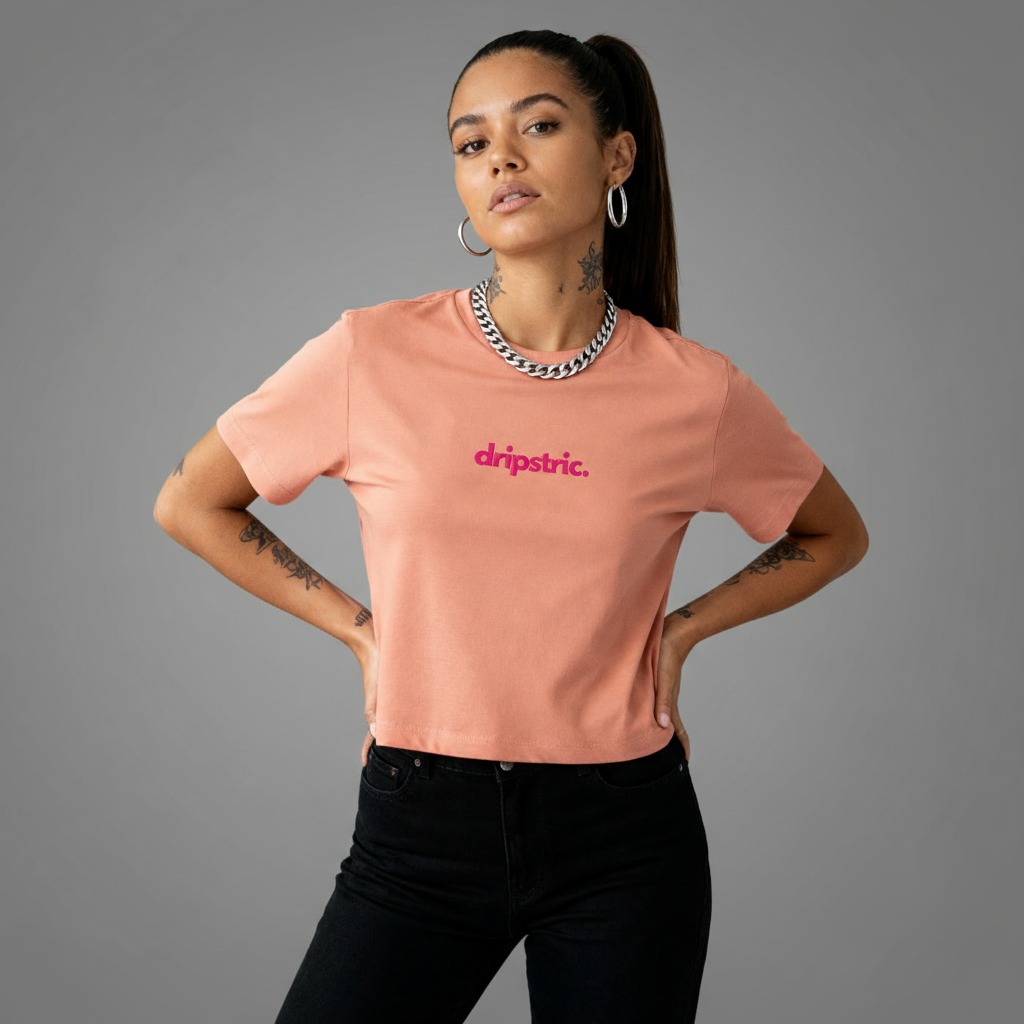 Embroidered Logo - High-Waisted Tee