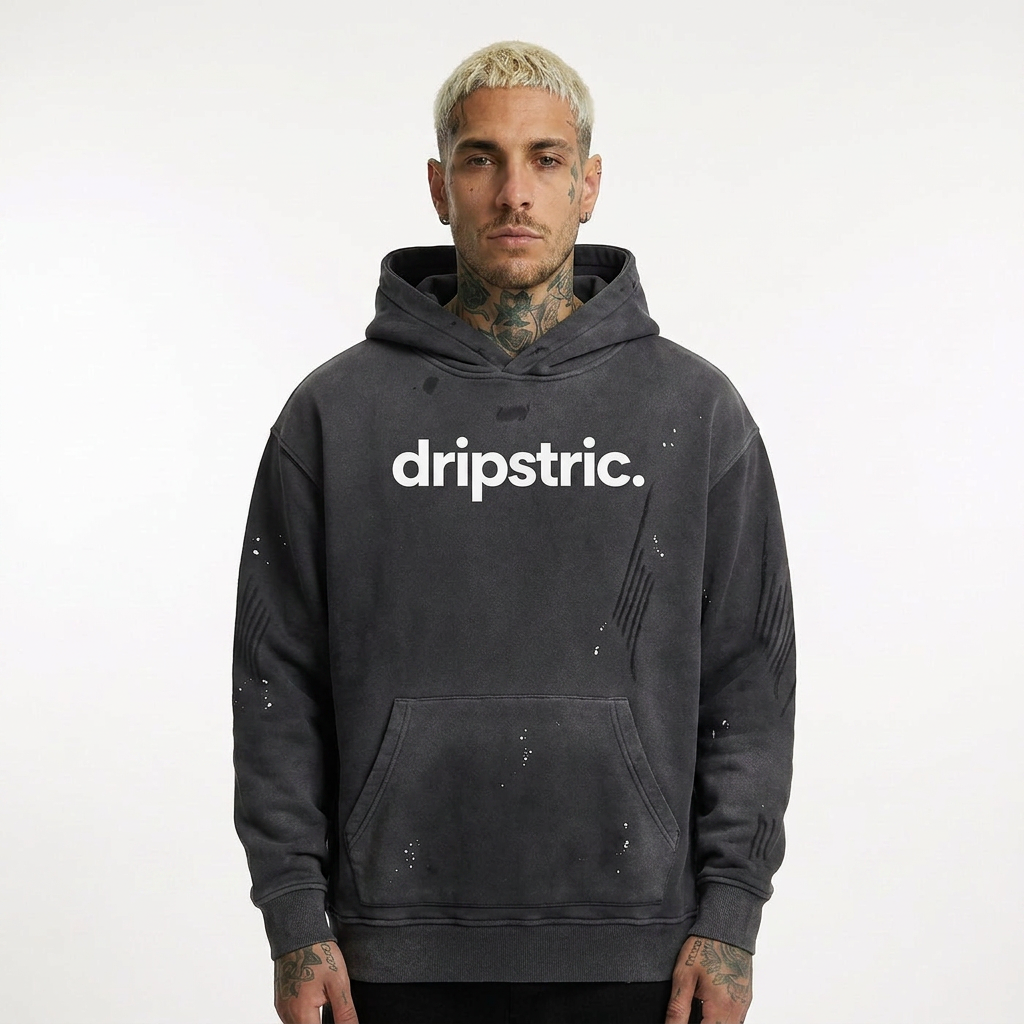 Distressed Washed Hoodie - D001