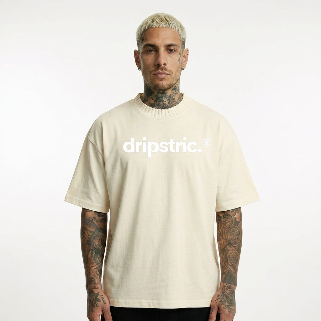Ribbed-Neck Tee - D001