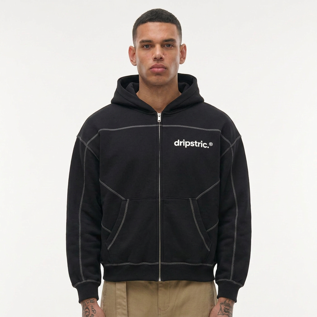 Zip-Up Stitched Hoodie - Dripstric® Edition 