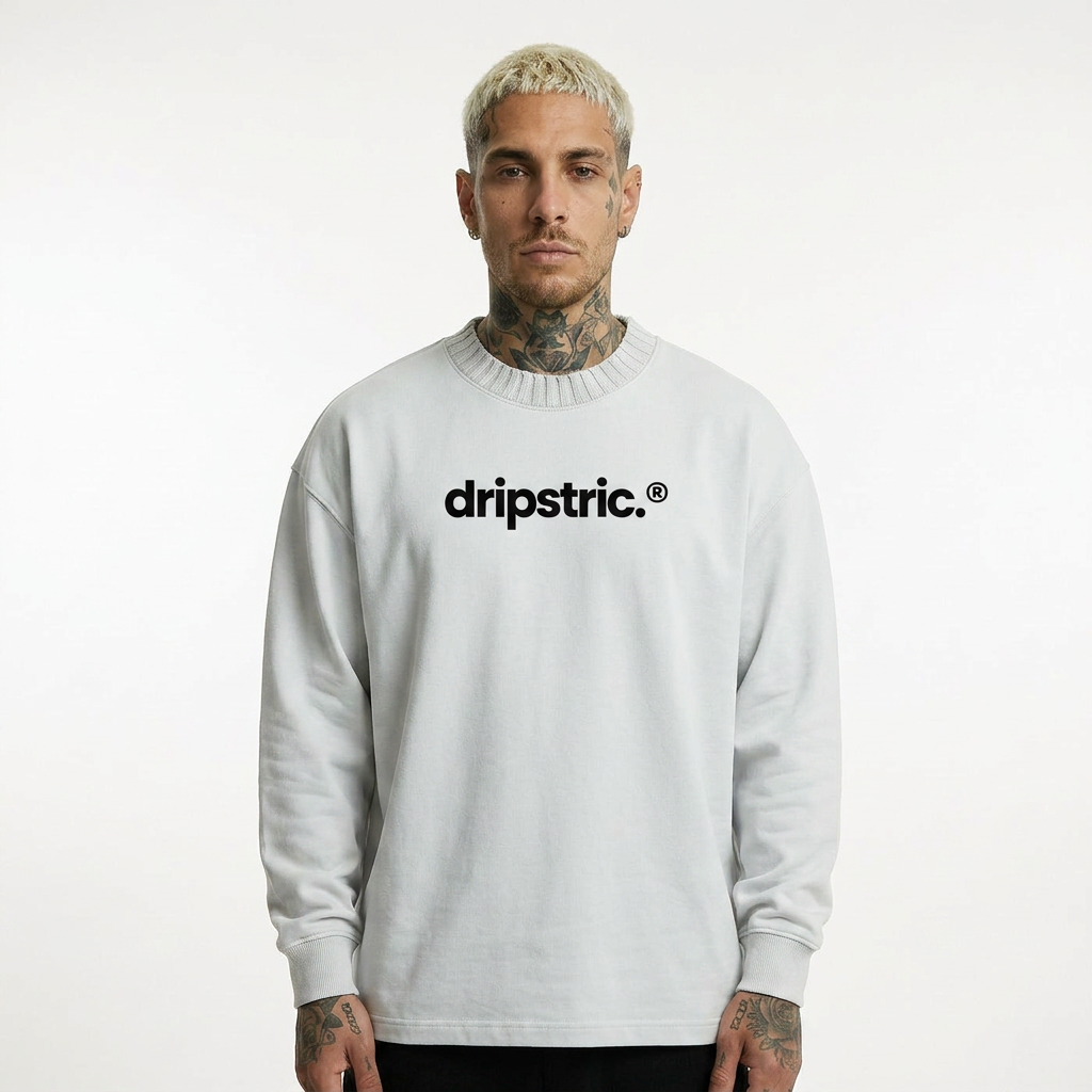 Ribbed-Neck Sweatshirt - D001