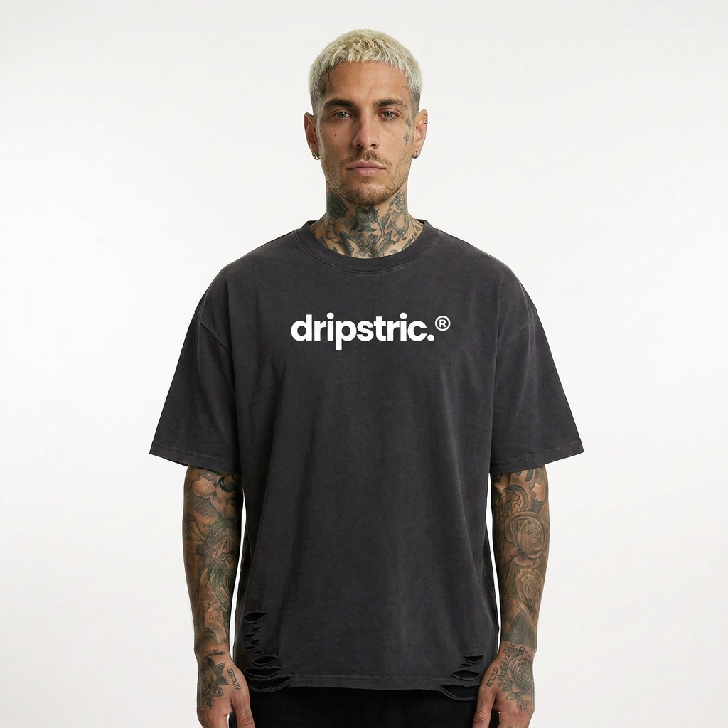 Destroyed Hem Tee - D001