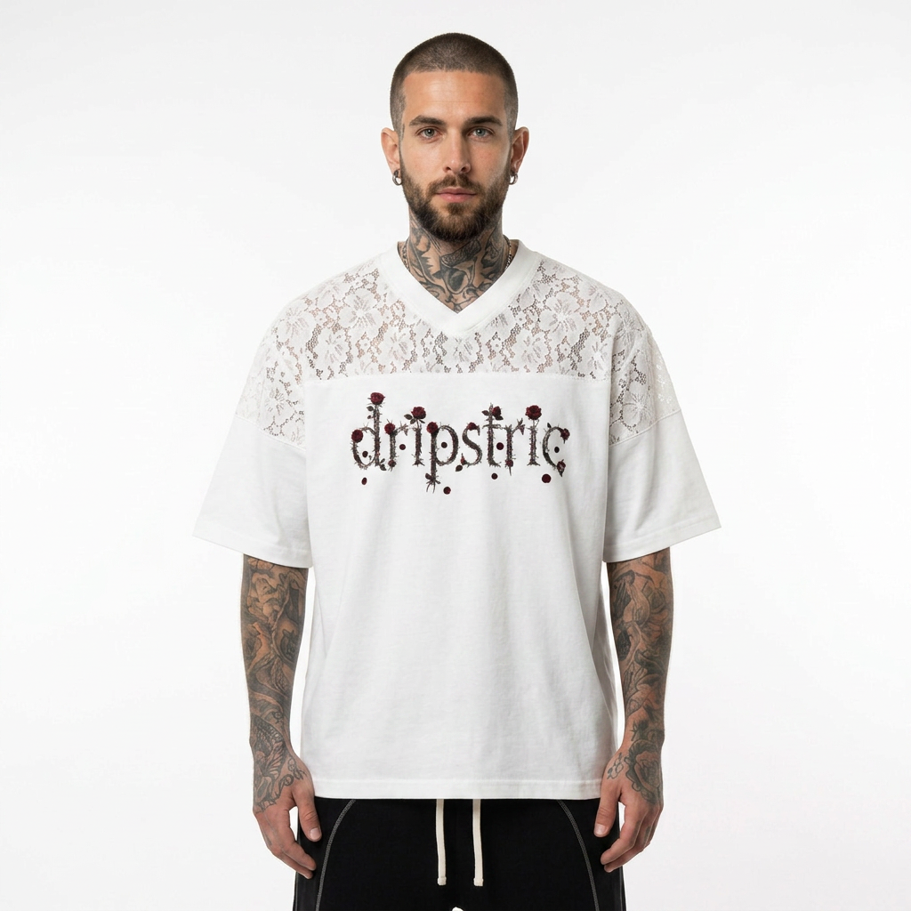 Lace Paneling T-Shirt - Limited Designs (Rosas)